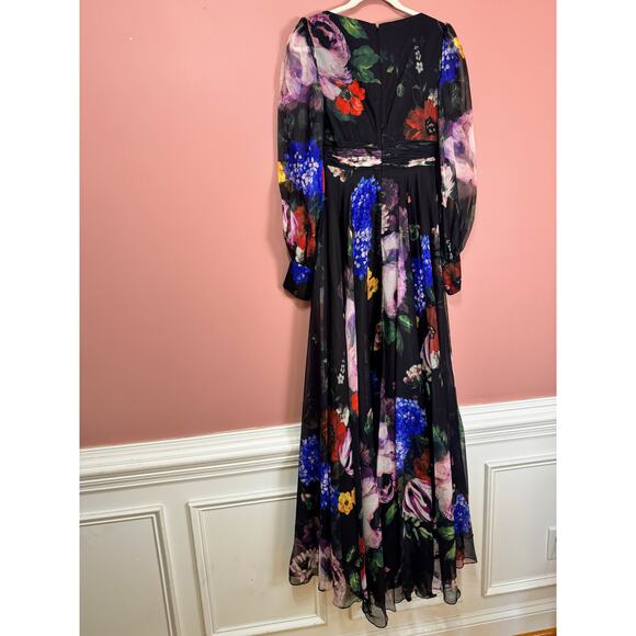 NEW NWT Mac Duggal Bishop Sleeve Floral Print Dress  STYLE 67872 Size 2 - Picture 6 of 7